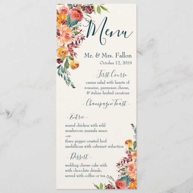 Menú Enamorarse (Anverso)