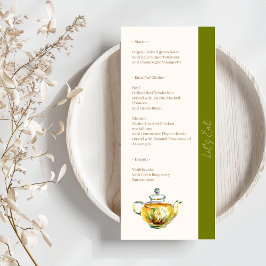 Menú ENCANTADOR Fiesta de té de novias Chamomile