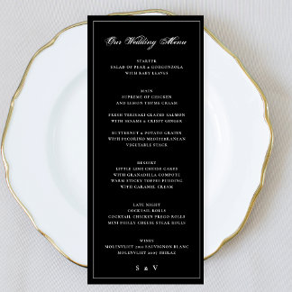 Menú Enmarcado premium | Elegante Boda de Monograma