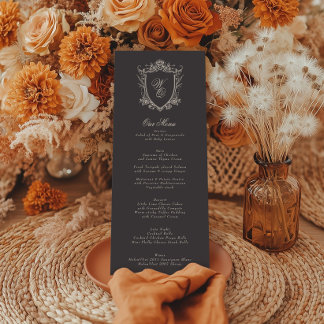 Menú Escudo de carbón vegetal Vintage Beige Antiguo Bod