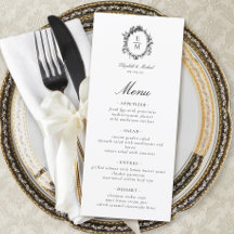 Escudo de cosecha Monograma Boda formal botánico