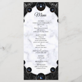 Menú Esferas opulentas de mármol blanco y negro