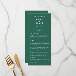 Menú Esmeralda Bodas de Ampersand Inverso | Elegante