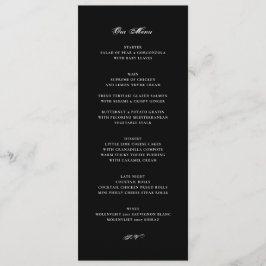 Menú Esmoquin Formal Negro Clásico de Boda