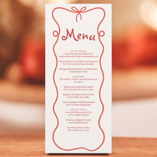 Menú Eso es Amore Italiano Ducha de Novia Dibujada a Ma
