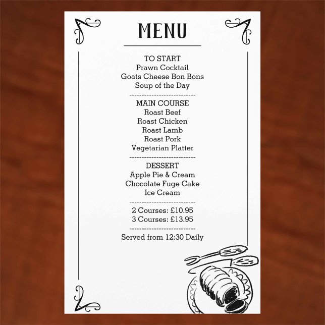 Menú especial de cena con imagen (Subido por el creador)