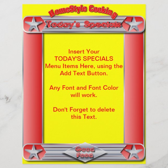 Menú ESPECIALIZADO DE Cocina Hogar DE HOY Insertar (Anverso)