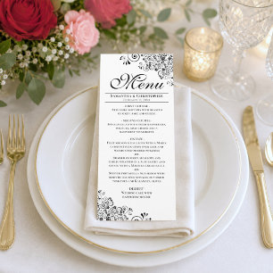 Menú Esquinas Decorativas Negras y Blancas Elegantes Bo