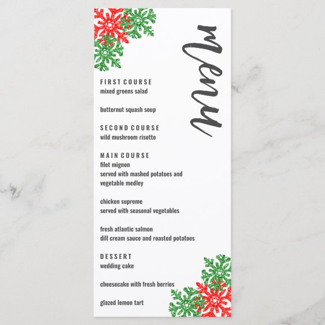 Menú Este Es El Boda De Los Navidades De Temporada (Anverso)