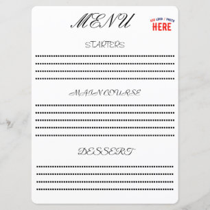 MENÚ ESTILOSO MODERNO PERSONALIZABLE BLANCO VERIFICADO
