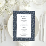 Menú Estrella de David B'nai Bat Bar Mitzvah Boda Judía<br><div class="desc">¡Menú personalizado perfecto para un bar mitzvah, bat mitzvah u otra celebración judía! ¡Arte hecho a mano para ti! ¡TOTALMENTE PERSONALIZABLE! Haz clic en "Personalizar" arriba para editar el texto. Haz clic en "editar con herramienta de diseño" para ajustar las fuentes, colores y ubicaciones y eliminar el diseño del reverso...</div>