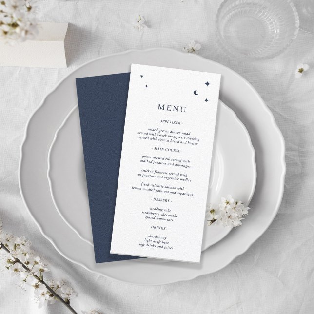 Menú Estrellas celestes minimalistas y blanco lunar y m (Subido por el creador)