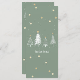 Menú Estrellas navidades, oro, blanco, verde