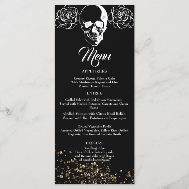 Menú Eterna elegancia Boda gótico (Anverso)