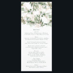 Menú Eucalipto Botánico de Oro Pampas Verde Elegante<br><div class="desc">menú delgado para coincidir con la colección *si desea más opciones de papel este diseño se puede transferir a un programa delgado *o para más ayuda póngase en contacto conmigo</div>