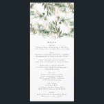 Menú Eucalipto Botánico de Oro Pampas Verde Elegante<br><div class="desc">menú delgado para coincidir con la colección *si desea más opciones de papel este diseño se puede transferir a un programa delgado *o para más ayuda póngase en contacto conmigo</div>