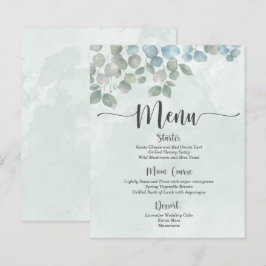 Menú Eucalyptus sage color de agua verde