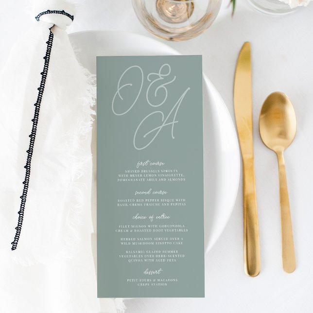 Menú Eucalyptus | Script Watermark Monogram Boda (Subido por el creador)