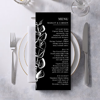 Menú Eucalyptus Sprig Sleek Black Boda