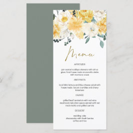 Menú EVA color de agua amarillo Primavera Jardín Floral