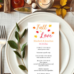 Menú Evento de Boda de Caída en Amor