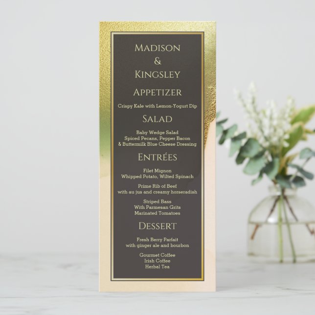 Menú Fab Chartreuse 💚 Boda de presupuesto audaz y eleg (Anverso de pie)