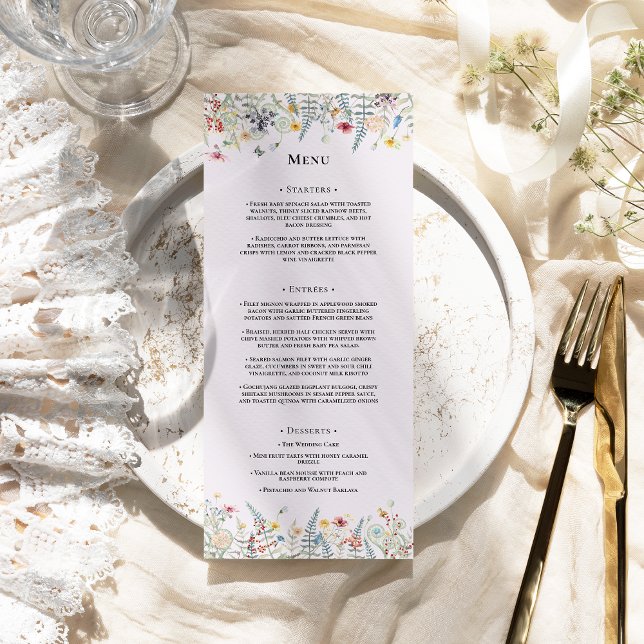 Menú Fácil Boda Fern Lavender con flores silvestres (Subido por el creador)