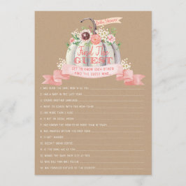 Menú Fall White Pumpkin Baby Shower Encontrar el juego 