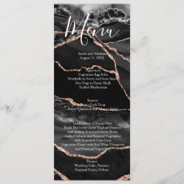 Menú Fancy Luxury Boda formal negro