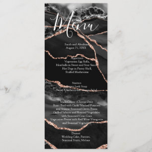 Menú Fancy Luxury Boda formal negro