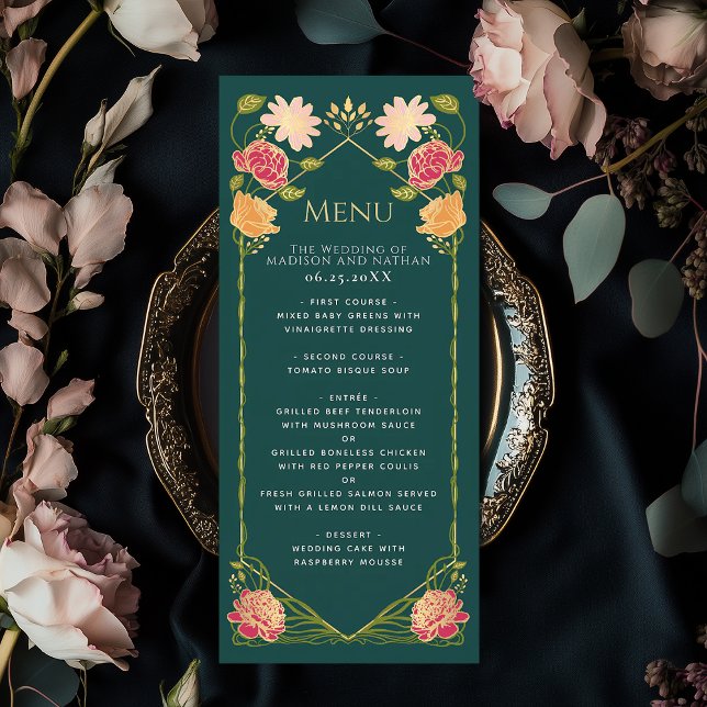 Menú Fantasía Encantada Boda de Jardín Floral (Subido por el creador)