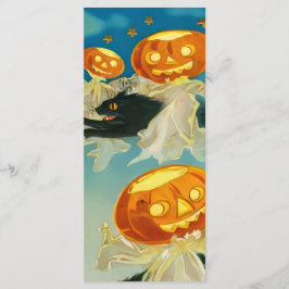 Menú Fantasmas de calabaza de Halloween y gatos negros