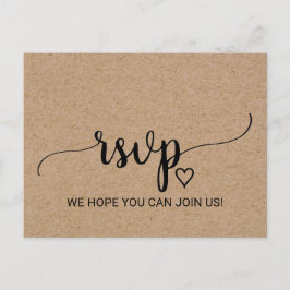 Menú Faux Kraft Simple Postal RSVP