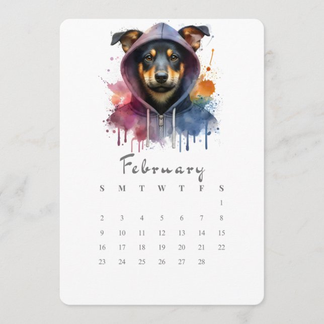 Menú Febrero Naturaleza independiente perro salpicar ar (Anverso)