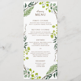 Menú Fern Eucalyptus Boda de la vegetación de mano