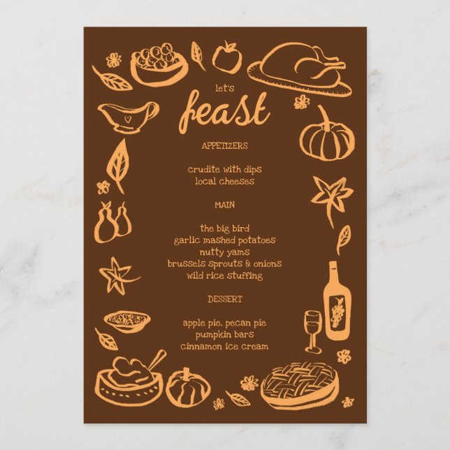 Menú Festividad de Día de Acción de Gracias - CUSTOM (Anverso)