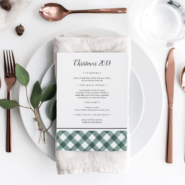 Menú Festividad de los Navidades de plástico verde y bl (Subido por el creador)