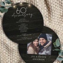 Fiesta de 60 Aniversario Luces de Madera Rústica