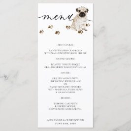 Menú Fiesta de Boda de Perro Cachorro Pug