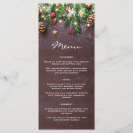 Menú Fiesta de cena navideña rústica de Navidad