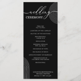 Menú Fiesta de ceremonias de Boda geométrico en blanco 