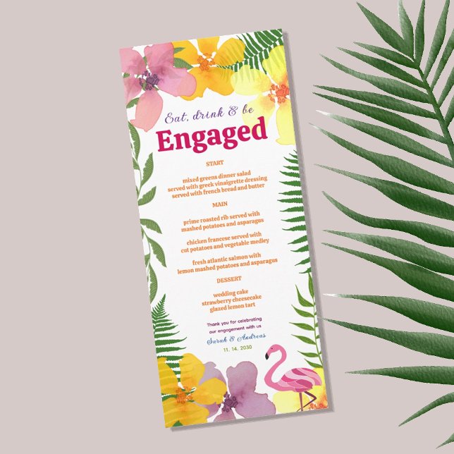 Menú Fiesta de Compromiso Luau Tropical (Subido por el creador)