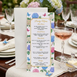 Menú Fiesta de Jardín de Hortensias y Mariposas en Acua
