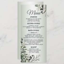 Menú Fiesta de la boda Verde deja oliva negra elegante