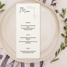 Menú Fiesta de la cena de dibujo de línea