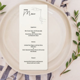 Menú Fiesta de la cena de dibujo de línea