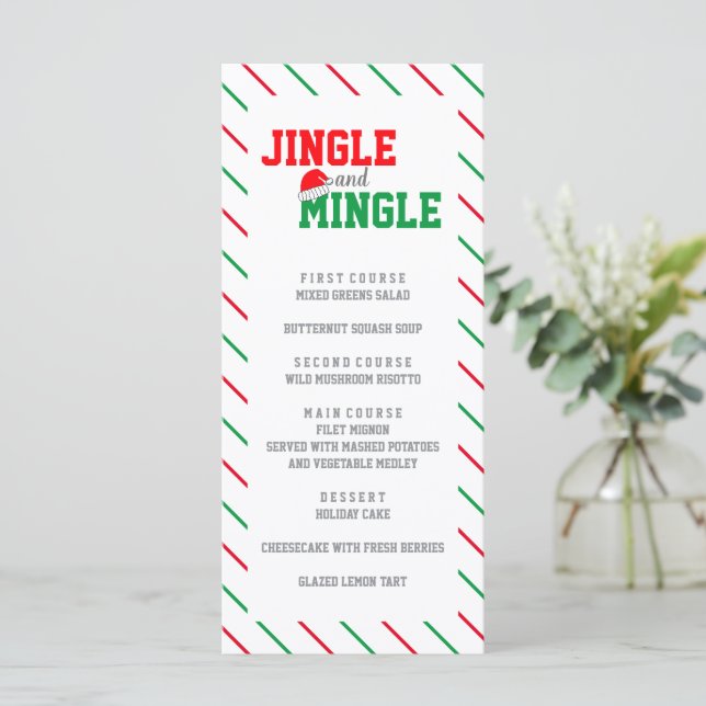 Menú Fiesta de Navidades Jingle y Mingle (Anverso de pie)