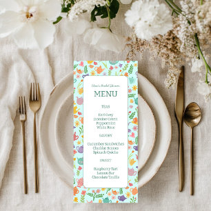 Menú Fiesta de té ducha de novia PERSONALIZADO colorido