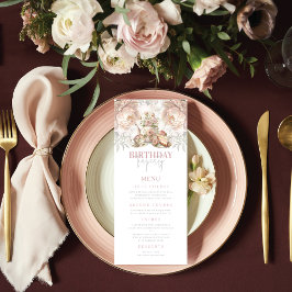 Menú Fiesta del té de cumpleaños Elegel Pastel