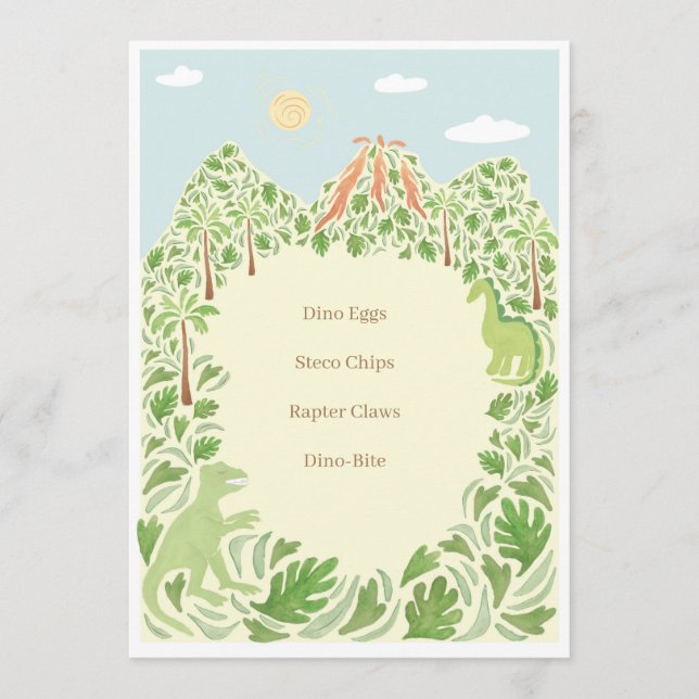 Menú Fiesta Dino-Mite (Anverso)